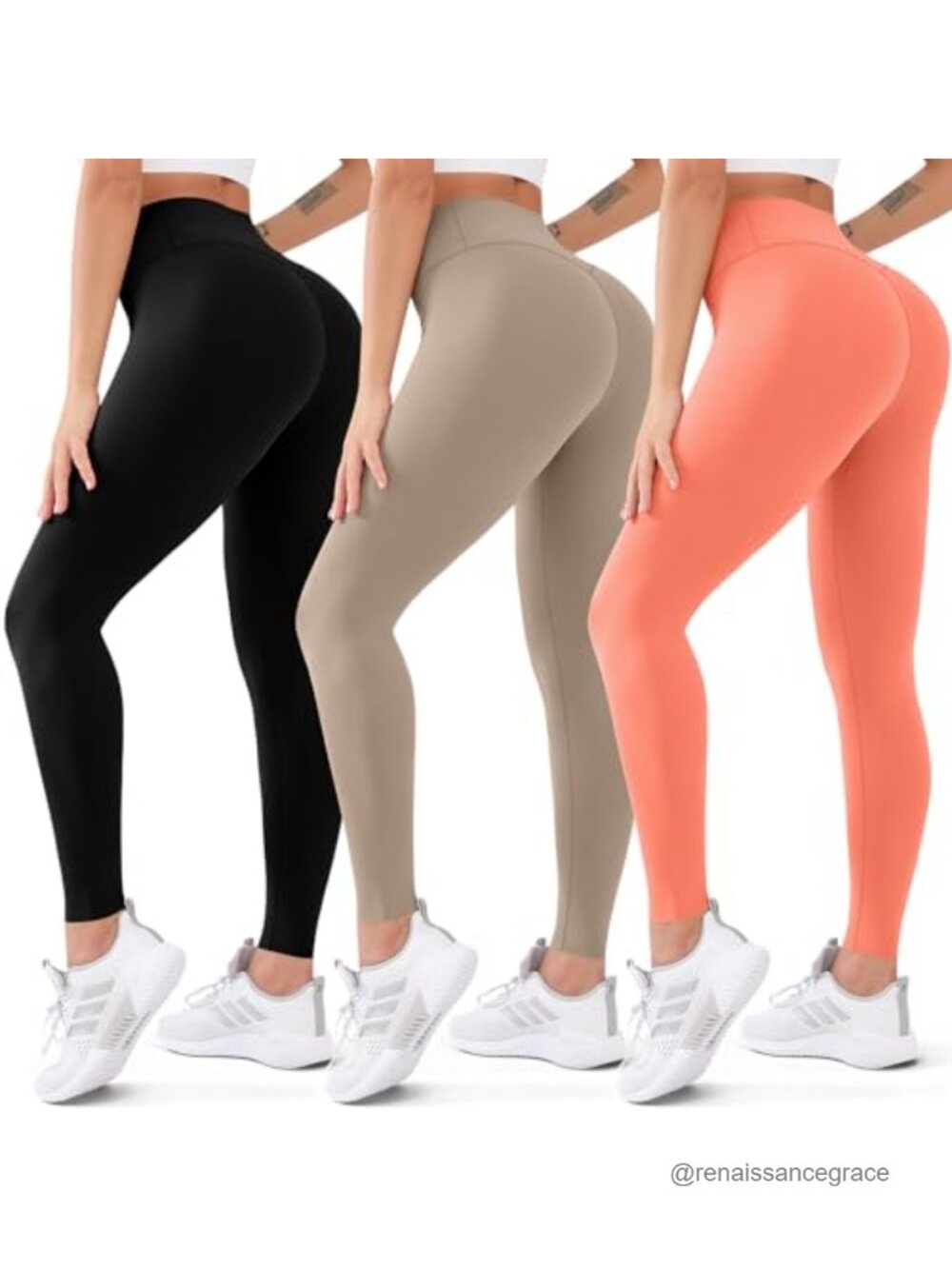 3 Pack High Waisted Butt Lift Leggings Yoga Pants Non See-Through